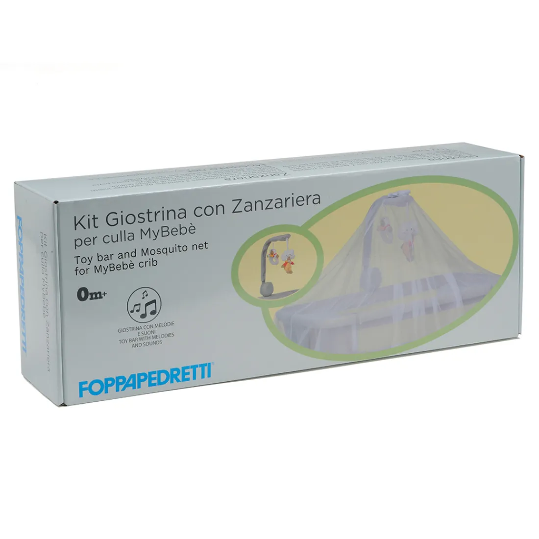 Foppapedretti Kit giostrina con zanzariera per culla MyBebè e iNanna Trasparente New